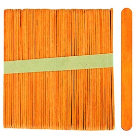 Craft Popsicle Sticks, 4.5 Inch Standard CraftySticks, Individual Colors, Natural and Multi Color Packs (Orange, 200 Sticks)