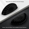 Probrico 5 Pack Matte Black Cabinet Cup Pulls,3 Inch(76mm) Hole