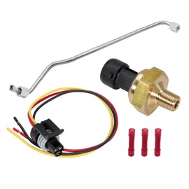 LoloWheat Stainless Steel Exhaust Back Pressure Sensor Tube & EBP Sensor with Wire Harness Fit for Ford F250 F350 7.3L Powerstroke Diesel 1999-2003 Replace # 1850353C1 1C3Z-9D477-AA