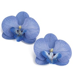 Caiyao Big Flower Large Butterfly Orchid Earrings for Women Colorful Phalaenopsis Orchid Blossom Floral Dangle Drop Earrings Unique Bohemian Oversized Acrylic Resin Flower Earrings-blue