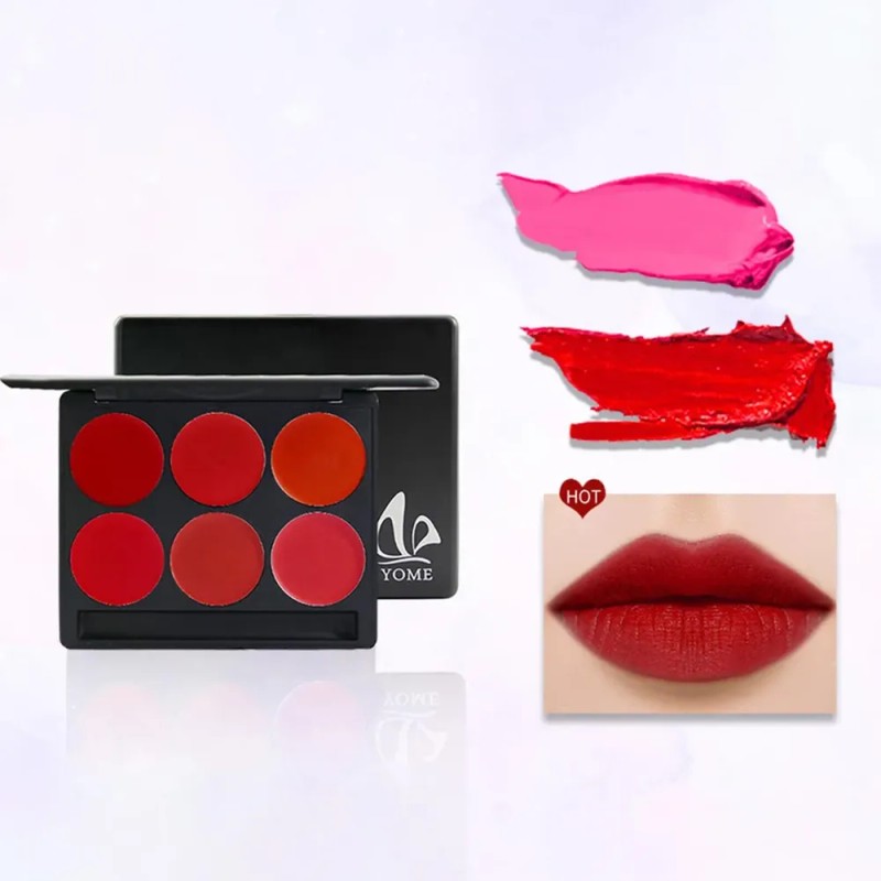 Paleta De Pintalabios De 6 Colores, Brillos De Labios, Plato