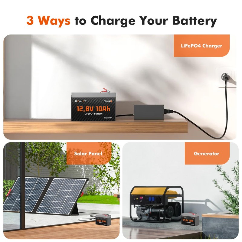 2 Pack 12V 10Ah Lithium LiFePO4 battery,Built-in 10A BMS,Lightweight Design,Up