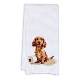 Cabana Bro Funny Dachshund Bathroom Hand Towels, Dachshund Gifts, Dog Gifts for Women Dog Lovers Decorative Hand Towels for Bathroom Decor, Funny Wiener Kitchen Dish Towels, 16x24 Inch