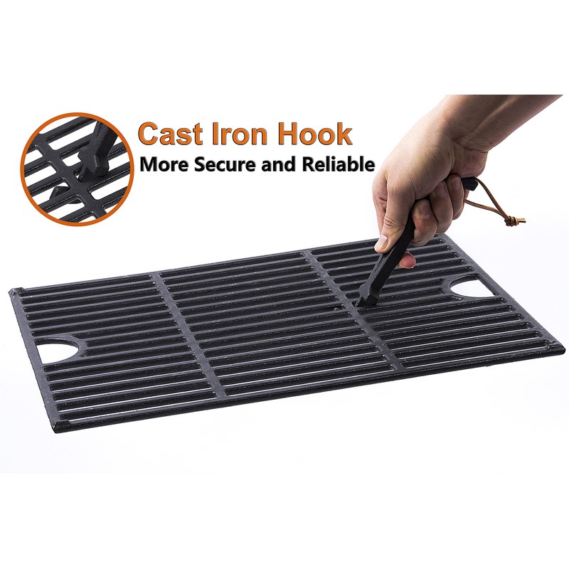 DELSbbq Cast Iron Barbecue Universal Grill Grid Lifter, 8 inch