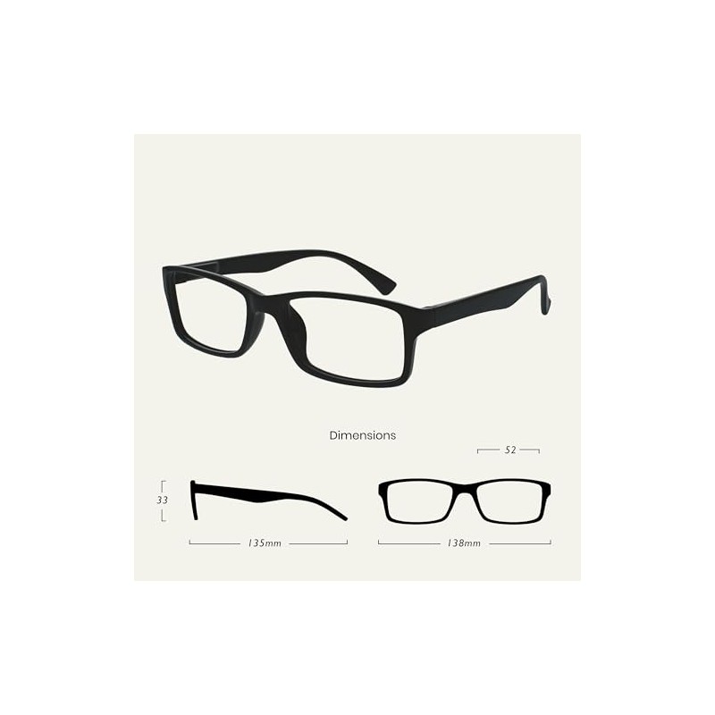 Die Lesebrille Unternehmen Schwarz Leser Designer Stil Herren Frauen UVR092BK