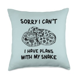 Funny Hognose Snake Mom Dad Snake Lovers Sorry I Can't I Have Plans Hognose Snake Throw Pillow, 18x18, Multicolor