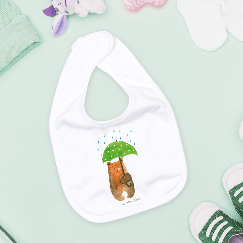 Mr. & Mrs. Panda Organic Baby Bib Bear with Umbrella,