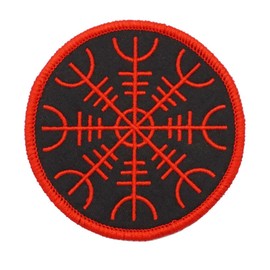 Pack of 2 Patches Embroidery Vegvisir Viking Compass Norse Runes Morale Military Tactical Badge with Hook Loop Backing for Backpacks Jackets Clothing Applique