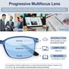 EASY READ TR90 Progressive Multifocal Reading Glasses for Men,Rectangular Blue