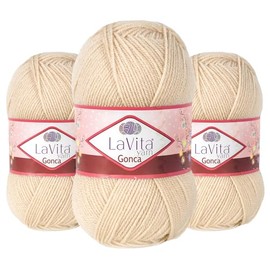 LaVita Gonca Soft Hypoallergenic - 3 Pack of 100gr/3,5oz - 100% Acrylic Yarn for Knitting & Crocheting - Baby Yarn – Amigurumi – Sweaters & Accessories - 984 Yards