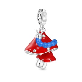 GNOCE Pearl Alice's Adventures in Wonderland Charm 925 Sterling Silver for Bracelet Jewellery Gift for Women Fit Bracelets / Necklace, Silver, Cubic Zirconia