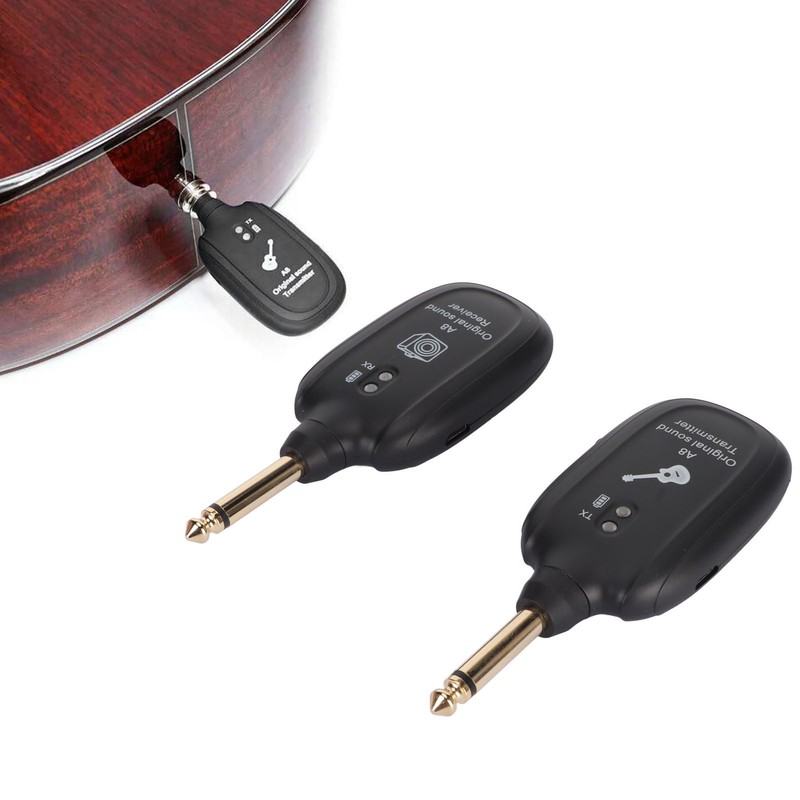Guitar Wireless System Rechargeable UHF 730MHz 4 Channels Guitar Transmitter