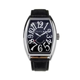 Frank Miura Reprinted Japanese 4 Major Brand No. 6 Unit Wristwatch, Watch, Quartz, hyper black, Classic