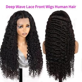 Pelucas de cabello humano ondulado profundo de 28 pulgadas con encaje frontal transparente HD de 13 x 6 pulgadas, pelucas de cabello humano prearranca