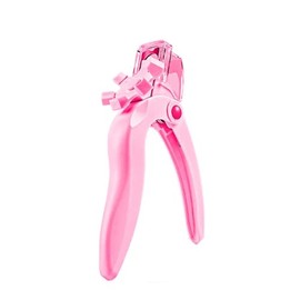 Corigly Adjustable Acrylic Nail Clippers with Sizer and Catcher - Professional Rotary Nail Cutters for Nail Tips, Fake Nail Trimmer Manicure Tool for Salon Home Use, Pink