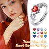 SILVERCUTE Adjustable Rings For Women Sterling Silver Ruby Ring July