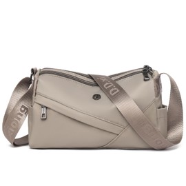 Eslcorri Crossbody Bags for Women, Mini Nylon Shoulder Crescent Purse Casual Hobo Handbag Multiple Pocket Light Summer Travel Pocketbook Slouchy Sling Luna Daily Bag, Gift for Mom & Friends -Khaki