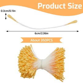 AzureRay Pfeifenreiniger Blumen, 350 Stück Pfeifenputzer zum Basteln Blumen mit Zwei Perlen Köpfen 3mm, Gelbe Staubblätter für Tulpen & Blumensträuße, Ideal für DIY Handwerksprojekte