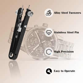 Watch Strap Pliers, Alloy Steel Watch Spring Bar Pliers Tool Set V Type Portable Watch Bracelet Spring Bar Pliers Remover Replacement Tool Pro Watch Band Link Removal Tool Kit