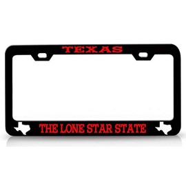 Custom Brother - Texas The Lone Star State Texas Map Metal Car SUV Truck License Plate Frame Bl u47