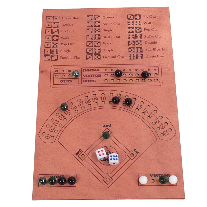 Baseball Dice Board Game Wooden Fun Baseball Battle Table Game