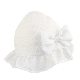 Faith & Sarah Kids Baby Girls Summer Sun Hat with Bow (12-18 Months White)