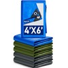 SmoothNovelty 6 Pcs Large Waterproof Tarp 4 x 6 ft