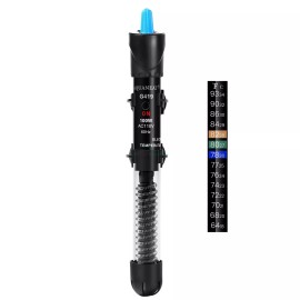 AQUANEAT Aquarium Heater 25-300W Adjustable Fish Tank Heater with Sticker Thermometer - 100W