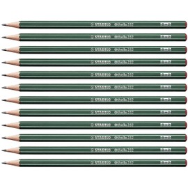 STABILO Othello 282/B Pencil B Green with Stripes (Pack of 12)