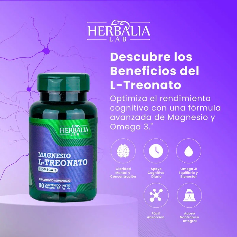 Herbalia Lab Treonato Omega Suplemento Alimenticio Caps