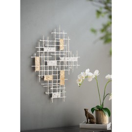 31.7X1.6X23.6" Wall Decor: Modern Geometric Design with Gold Accents for Contemporary Living Rooms & Bedrooms