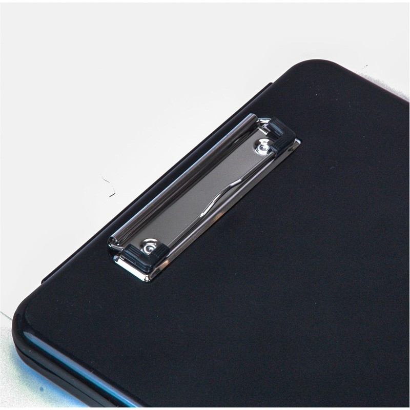 Business Source 37513 Clipboard With Storage, Black Plastic, 13-3/8 x