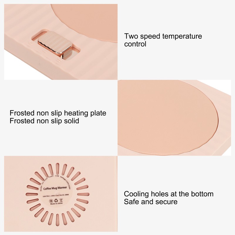 Smart Cup Warmer Universal Portable 2 Temperatures Levels Thermostat Heat