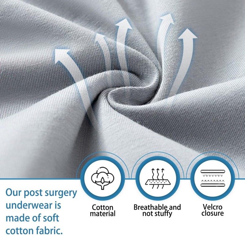 Lmaray 2-Pack Tear Away Post Surgery Boxers Briefs for Men,