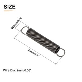 DTGN 2x20x120mm (WxODxL) Extension Springs for Residential Repair Machinery Spring Steel Tension Compression Spring Gray