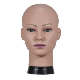 VEELTRAS Bald Mannequin Head Female Professional Bald Head for Wigs,Glasses,Mask Making and Display,with a Free Clamp