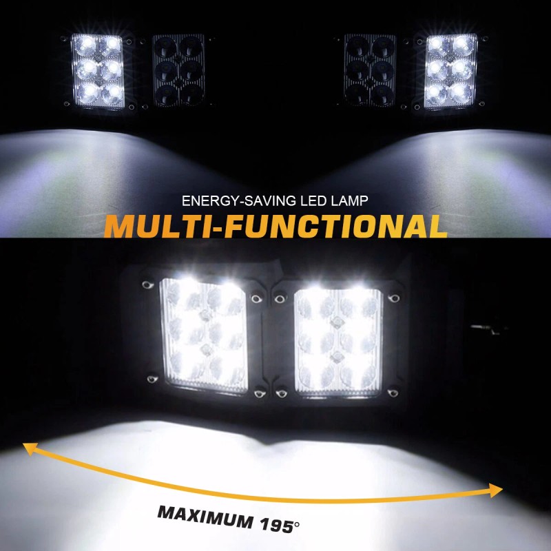 DYSO UTV Rear View Side Mirrors with LED Rock Light