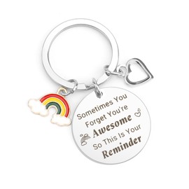 Inspirational Gifts for Women, Positive Positivity Motivational Emotional Support Gift Keyring Thank You Cheer up Encouragement Present Ideas for Teacher Nurse Graduation Friend Colleagues Women Men