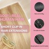 2 Pcs Short Hair Extensions, Human Hair Pieces for Women