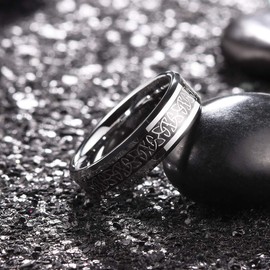 King Will Classic Tungsten Carbide Ring Inlay Celtic Knot 6mm Wedding Band for Men Engagement Ring Comfort Fit 12.5