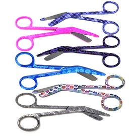 Bandage Scissors Set of 6-5.5" Long - Surgical Instruments, Made Stainless Steel Ideal for EMTs, Medical Students, Paramedics, Doctors, Veterinarians, Nurse Vet Tech Gift, Colorful Patterns