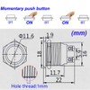 Gebildet 5pcs Momentary Push Button Screw Type terminals Stainless Steel