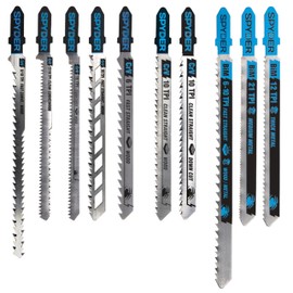 Spyder 10-Piece Multi-Material Jig Saw Blade Set, for Wood and Metal, CRV/HSS Bi-Metal Steel, T-Shank Compatible with All Major Brands (300090)
