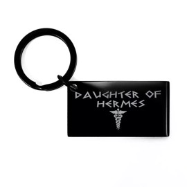 Unbranded Hermes Keychain - Daughter of Hermes Black Keychain - Hermes Greek Mythology Dem