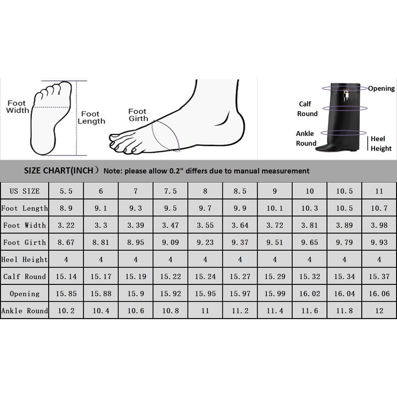 CDHYX Fold Over Boots for Women Pointy Pull-on Wedge Heel
