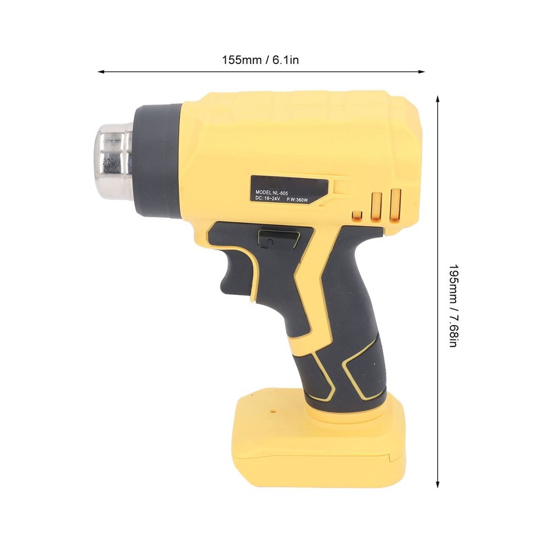 Heat Gun 360W Cordless Hot Air Gun 400℃ Quick Heating