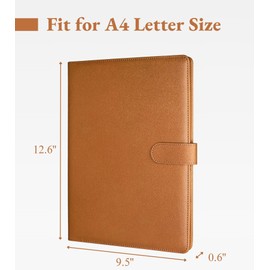 Mymazn A4 Clipboard Folder Conference Folder, Faux Leather Clipboard with Cover for Legal Pad, Portfolio Folder A4 Clip Board with Storage, A4 Organiser for Business (Brown)