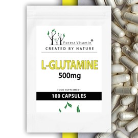 Forest Vitamin - L-Glutamin 500mg - 100 Kapseln - L-Glutamin, Aminosäuren, Immunität - Gesundheit & Schönheit