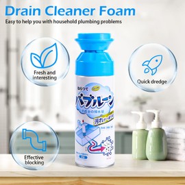 Foaming Drain Cleaner,Drain Clog Remover – Cleaner and Deodorizer,Foaming Cleaners for Kitchen, Sinks, Shower Drains,Tubs(2pcs)