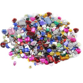 Allstarco Assorted Crafting Gems in Bulk, Mixed Acrylic Flatback Rhinestones, Assorted Sizes & Shapes, Cosplay Embellishments, Jewels for Jewelry - Big Pack (6.4oz)